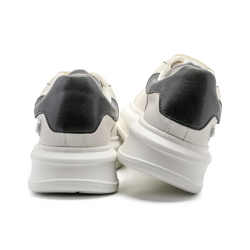 DEERWAY Slip Resistant, Lightweight, And Breathable Low Top Skateboard Shoes Men's White-3