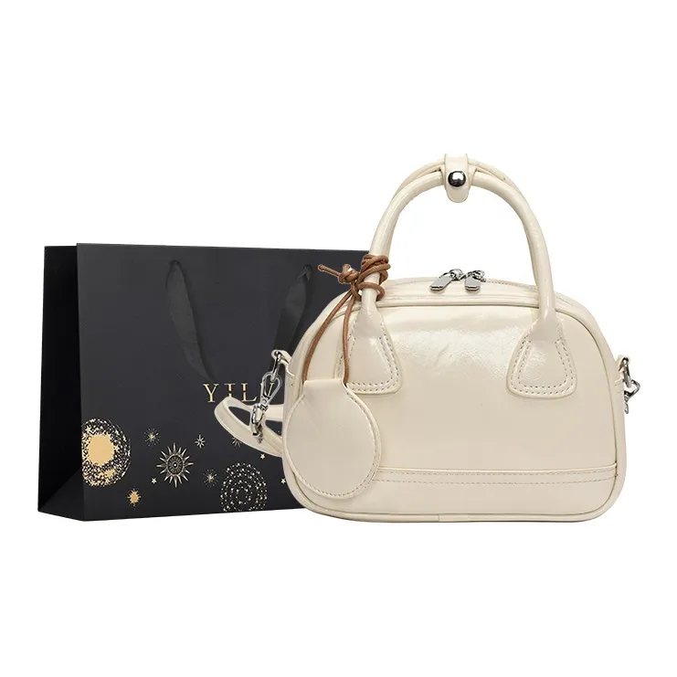 Yi Brigade PU One Shoulder Handbag Women's Black/White/Yellow/Blue-0