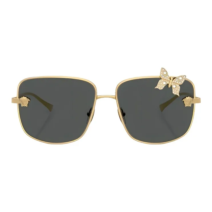 VERSACE Metal Aviator Sunglasses Women's Gold-1