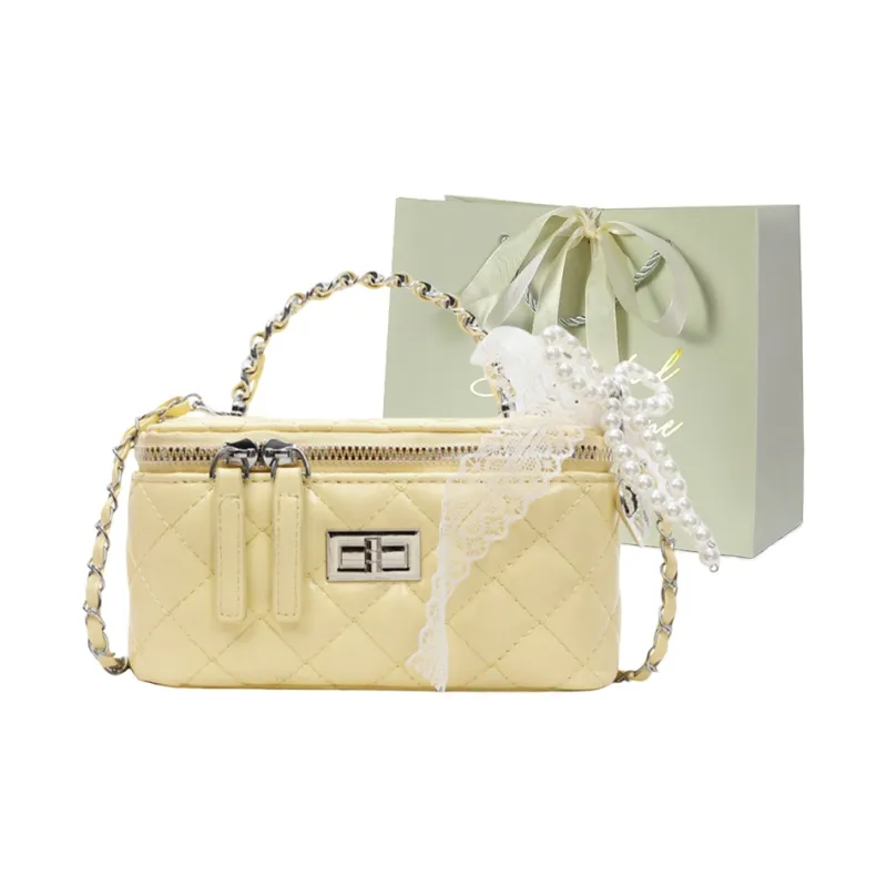 JIANGLIDA PU Shoulder Bag, Crossbody Bag, Handbag Regular Women's Ecru/Yellow/Pink/Black-4