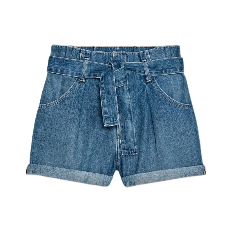 ZARA Trf Denim Shorts Women's Blue-0