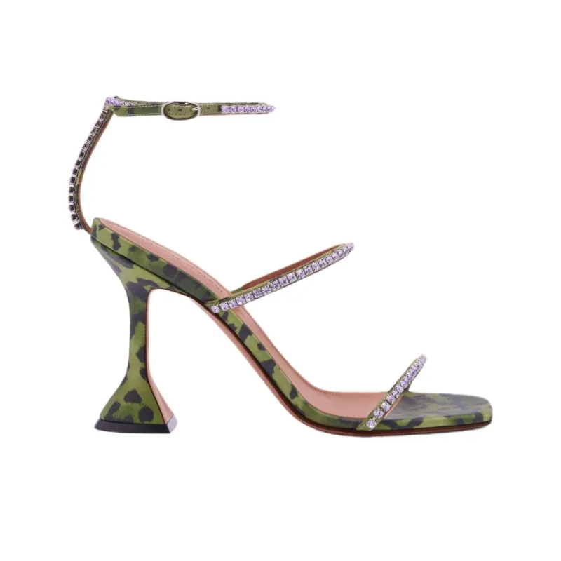 AMINA MUADDI Gilda One Strap Sandals 9.5cm Women's Green-1