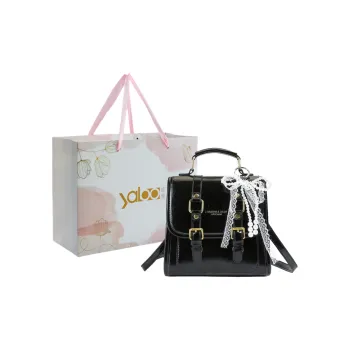 Yalu PU Backpack Women's Black/Coffee/White&Brown