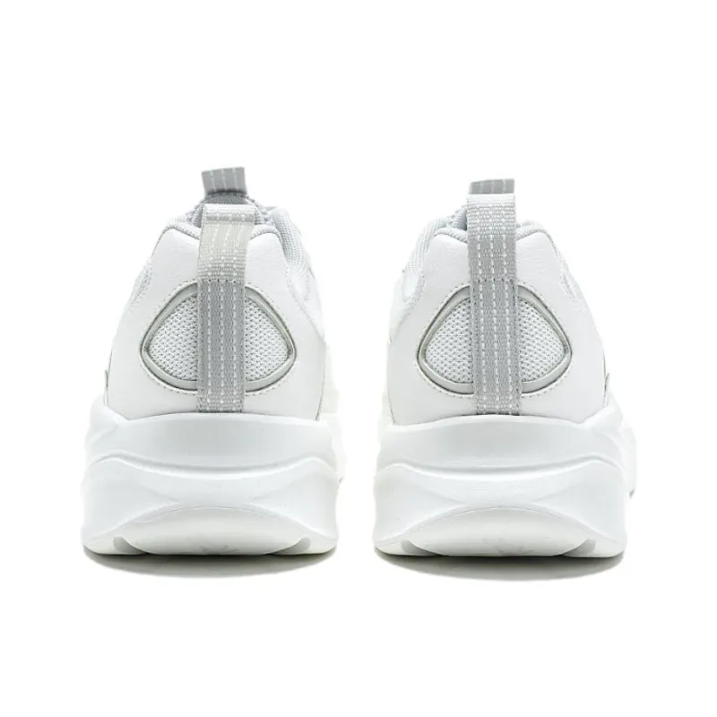 QIAODAN Slip Resistant, Breathable, Lightweight Low Top Casual Shoes Men's Cloud Peak White With Light Gray-3