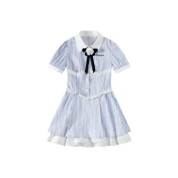 POPO.INFO Short Sleeved Dresses Women's Blue