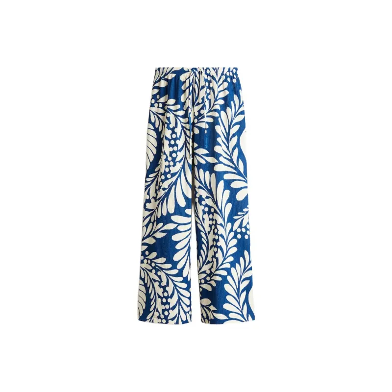 H&M Casual Pants Women's Blue/Cream-0
