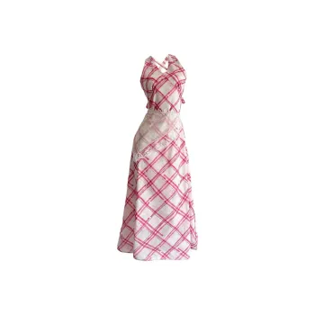 POPO.INFO Slip Dresses Women's Red And White Plaid