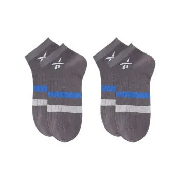 Reebok No Show Socks Unisex 2 Pack Dark Gray