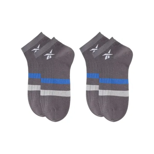 Reebok No Show Socks Unisex 2 Pack Dark Gray