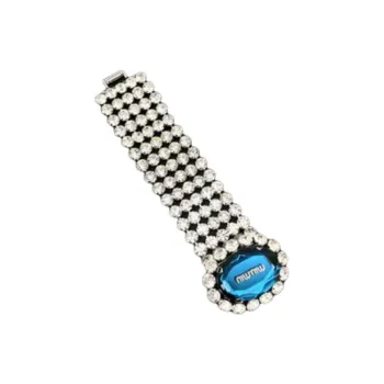 MIU MIU Rhinestone Bracelets Unisex Blue