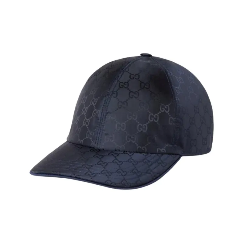 GUCCI Nylon Baseball Caps Unisex Blue-0