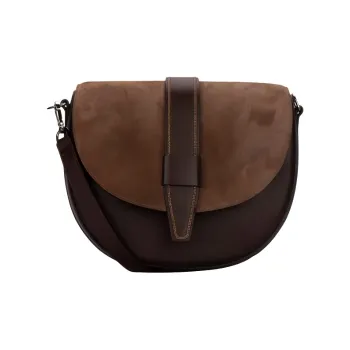 Brunello Cucinelli Leather Suede Bonded Shoulder Bag Crossbody Bag Women's Brown