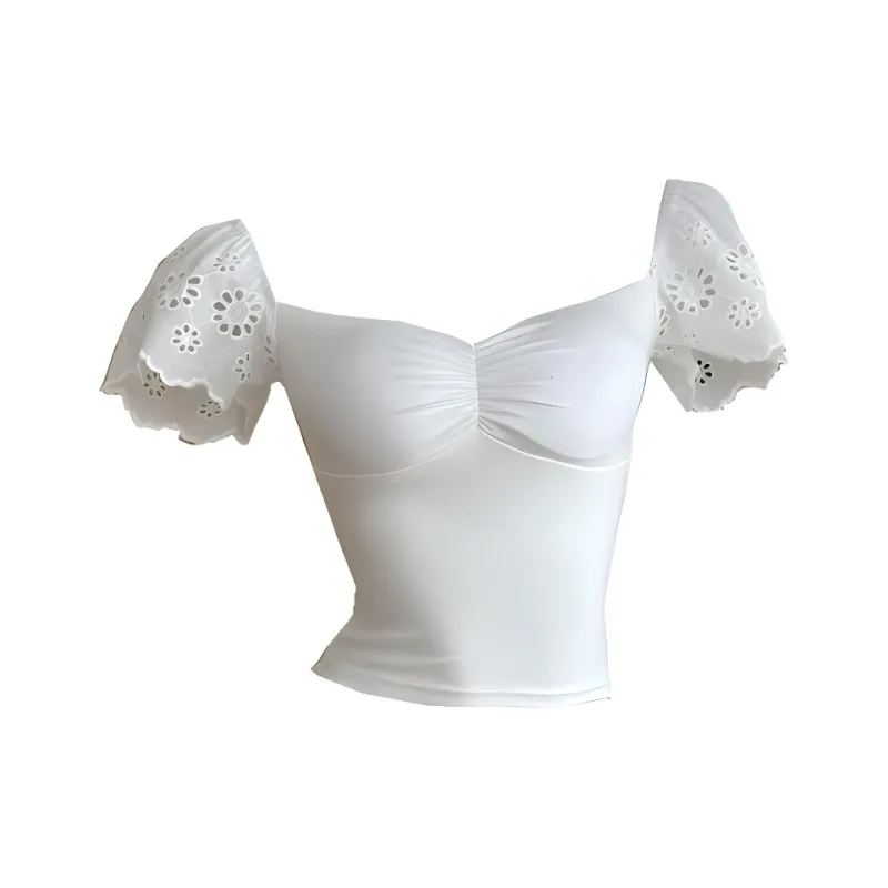 DOSOHEB Flutter Sleeve T Shirt Women's-0
