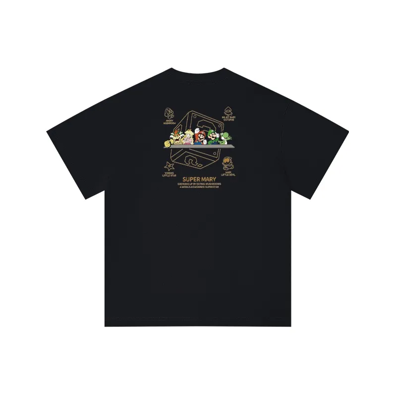 MIANDEMEIXUE Loose Fit Casual Inner Short Sleeved T Shirt Unisex Solid Color-107