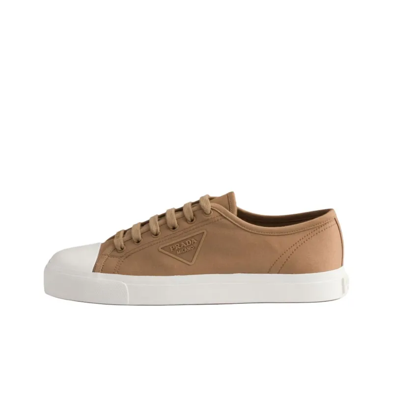 PRADA Low Top Canvas Shoes Men's Brown-0