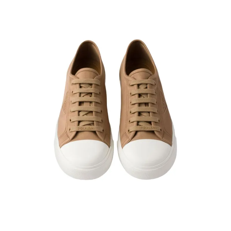 PRADA Low Top Canvas Shoes Men's Brown-5