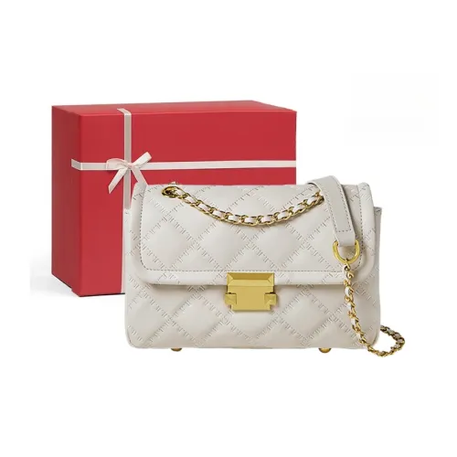 CNNCOO Cow Leather With Synthetic Leather Crossbody Bag Gold Women's Ecru/Midnight Black