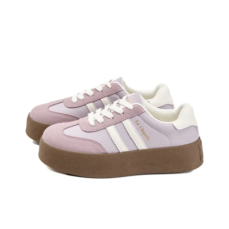 La Chapelle Abrasion Resistant Lightweight Slip Resistant Low Top Skateboard Shoes Women's Purple-5