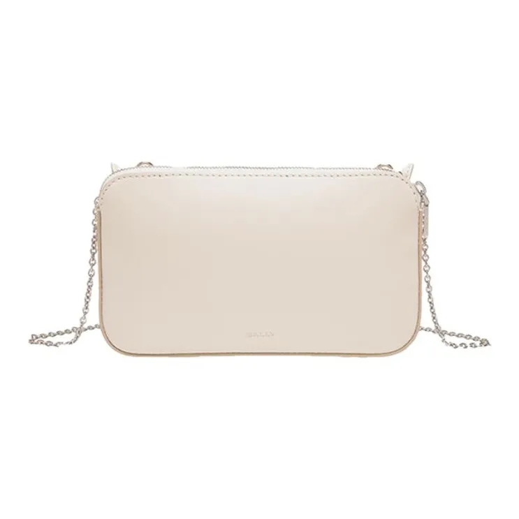 BALLY Ollam Cow Leather Crossbody Bag, Shoulder Bag Women's Milkshake White-1