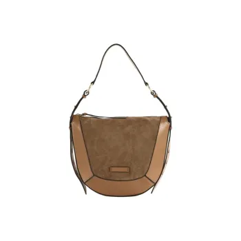 THE BRIDGE Leather Shoulder Bag Unisex Camel