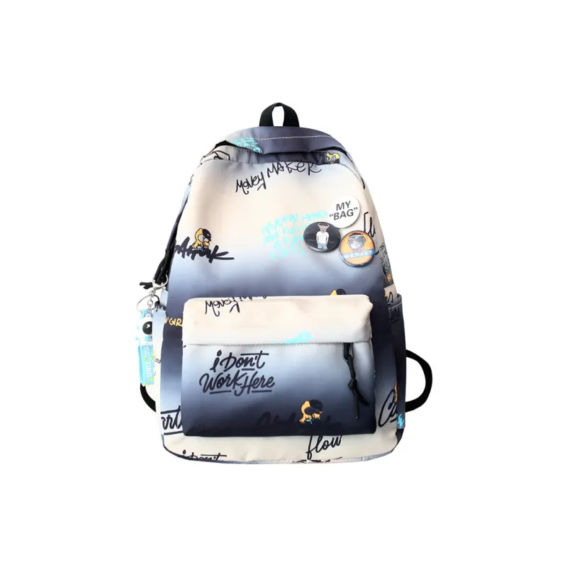 Yalu Nylon Backpack Unisex White/Gray/Khaki/Blue-0