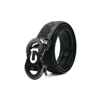 ALI THE FOX Zinc Alloy/Split Cow Leather Belts Unisex Black 3.5cm