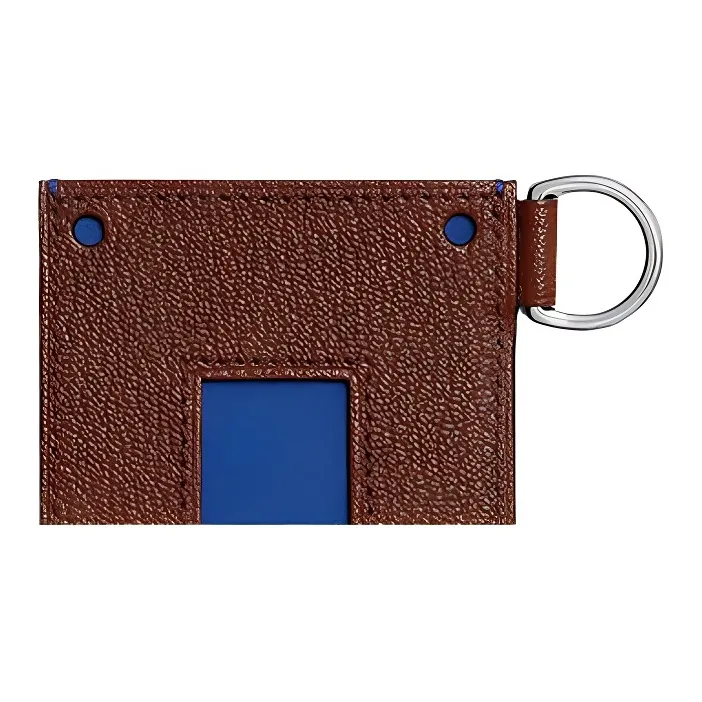 HERMES Colormatic Sheepskin Card Holder Women's Royal Blue & Copper Red-3