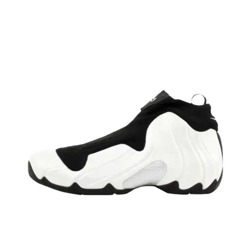 Nike Flightposite Air Slip-Resistant Mid-Top Vintage Basketball Shoes Men's Beige Black Red-0