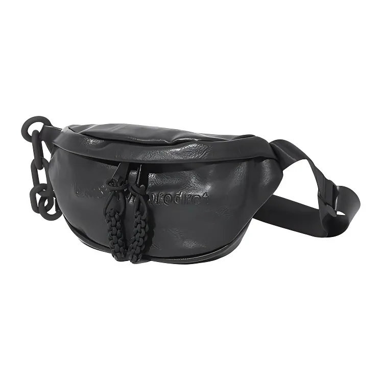 VIHUS Leather Crossbody Bag, Shoulder Bag Unisex Black-1
