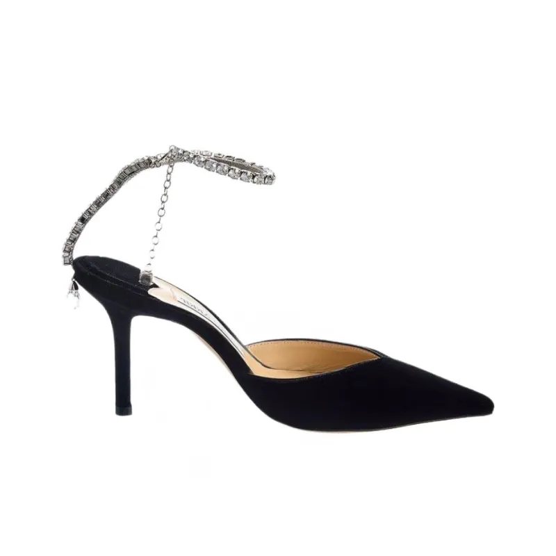 Jimmy Choo Saeda Slim Heel High Heels 8.5cm Women's Black-1