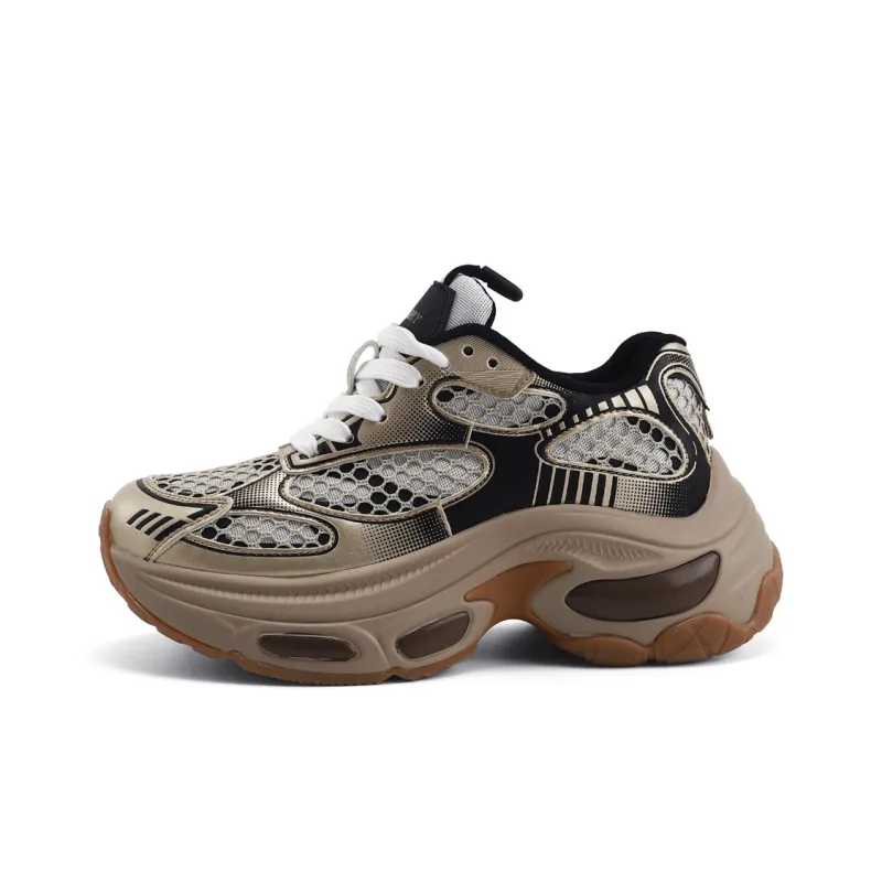 DHARRY Leisure Time Collection Height Increasing Breathable Low Top Chunky Sneakers Women's-12