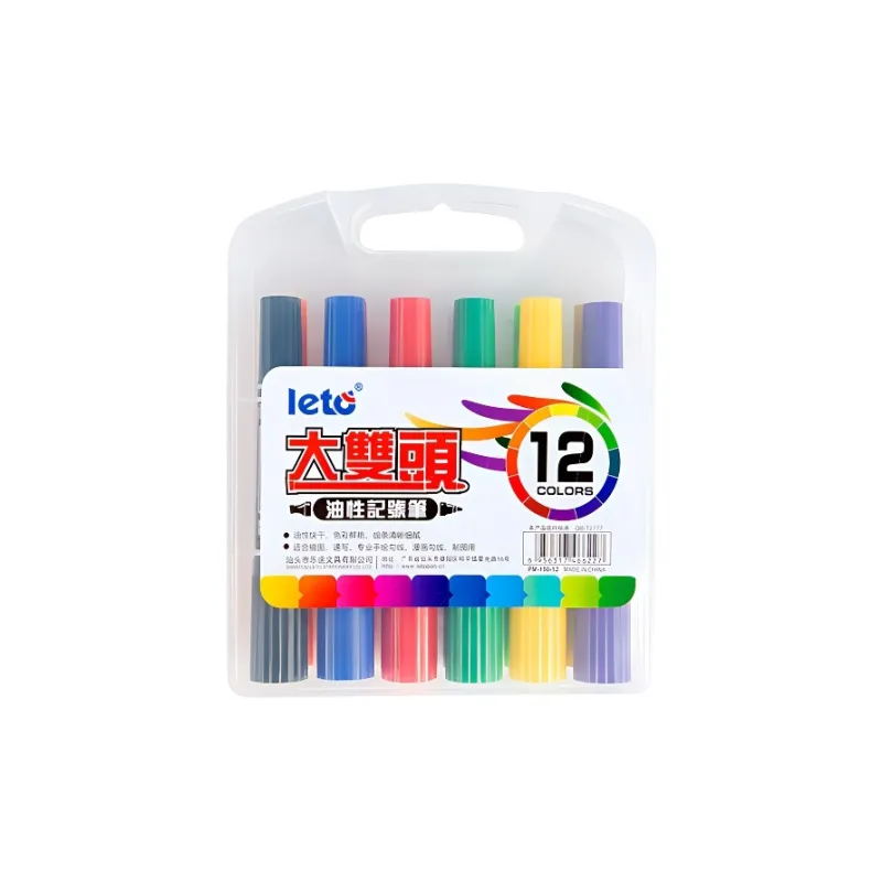 LETO Dual Head Brush 24 Pcs Color Large Capacity Oily Brush Waterproof Large Head Marker Pen/Highlighter Pen-2