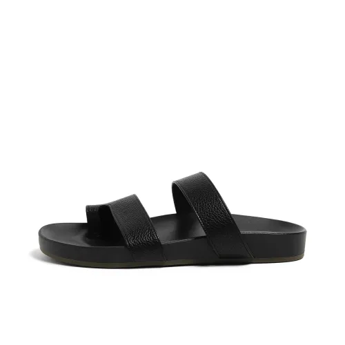 HUANQIU Quiet Slip Resistant Abrasion Resistant Slide Slippers Women's Black