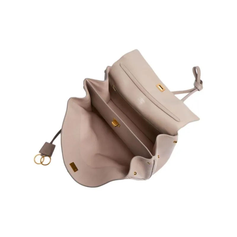 Balenciaga Rodeo Grain Calfskin One Shoulder Handbag Medium Size Women's Sesame-4