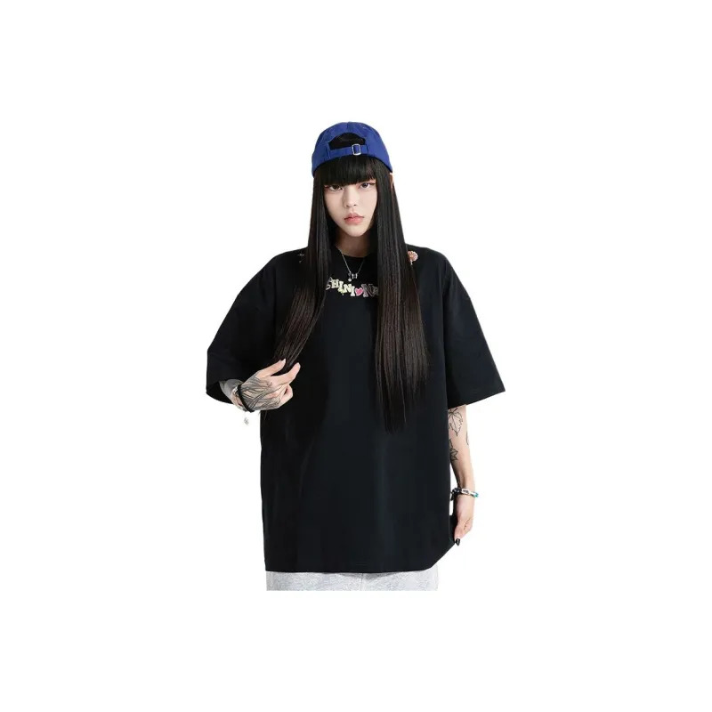YINLEI Drop Shoulder Sleeve T Shirt Women's-3
