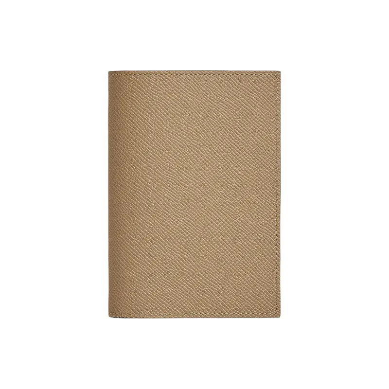 HERMES Simple Epsom Calfskin Travel Storage Bag Unisex 1C Poussiere Dusty Brown/Cardamom Green-0