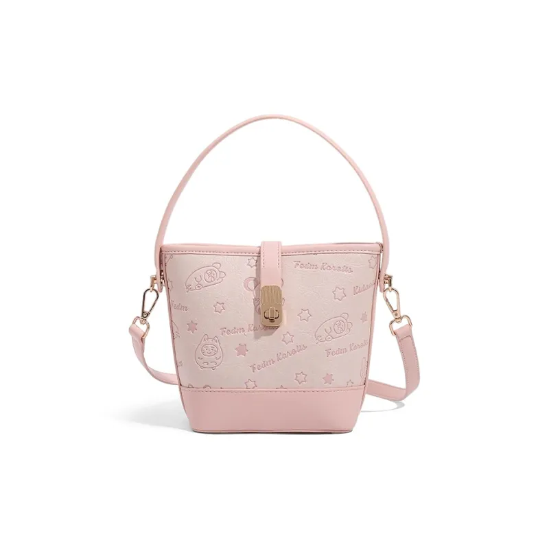 CLEVER& KETCH PU One Shoulder Handbag Regular Women's Pink/Ecru-0