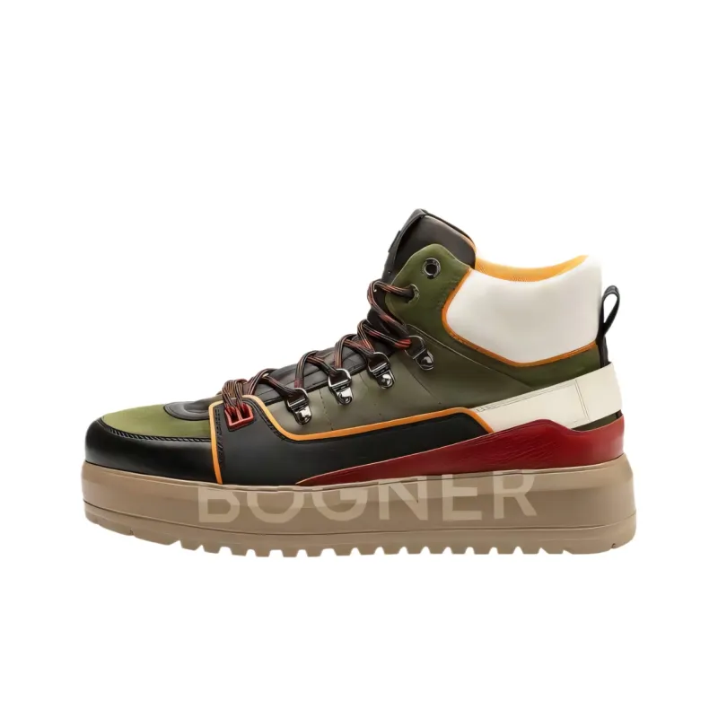 BOGNER Mid Top Skateboard Shoes Men's Army Green-0