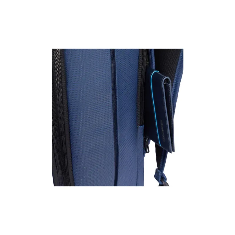 PIQUADRO Leather With Fabric Backpack Men's Blue-5