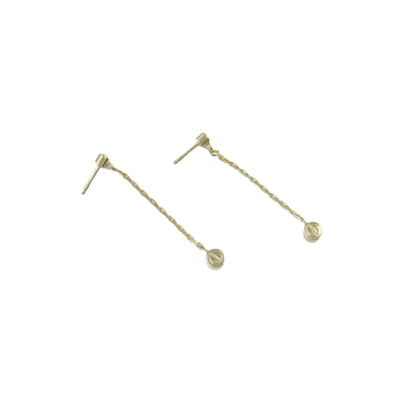 CARTIER Diamond 18K Gold Drop Earrings Unisex Gold-1