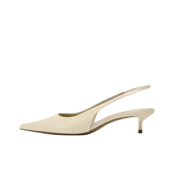 ZARA Slim Heel High Heels 5cm Women's Light Beige Yellow