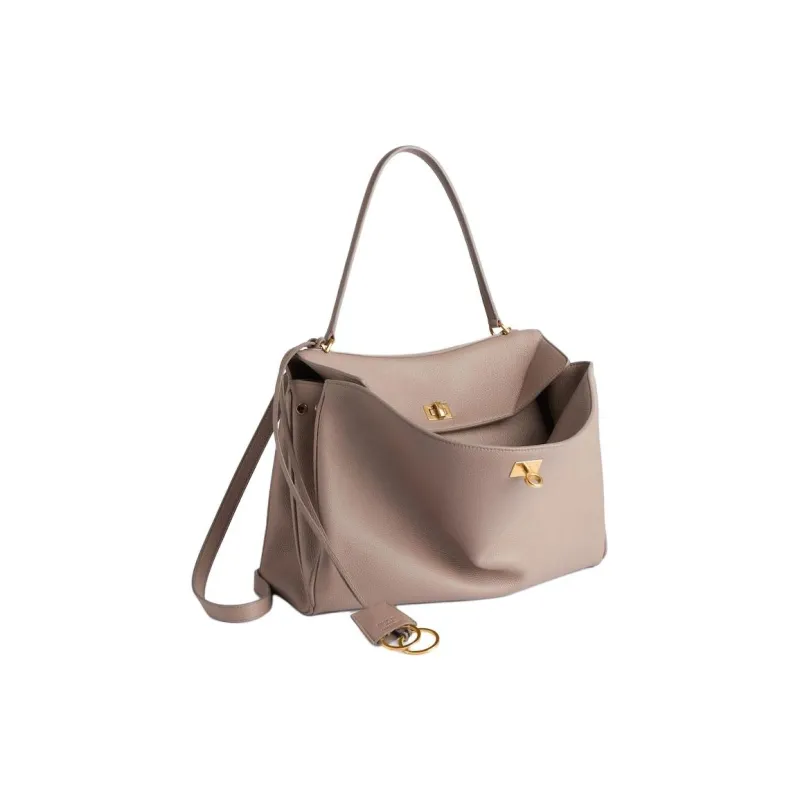 Balenciaga Rodeo Grain Calfskin One Shoulder Handbag Medium Size Women's Sesame-1