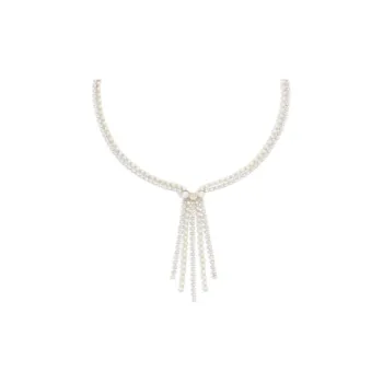 DIOR Metal, Resin, Pearl, Crystal, Gold Plated Necklaces Unisex Gold