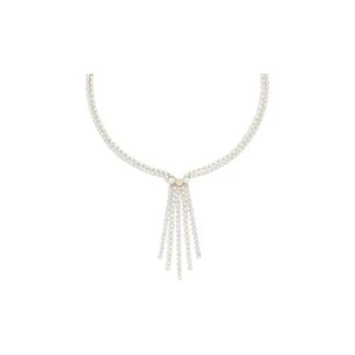 DIOR Metal, Resin, Pearl, Crystal, Gold Plated Necklaces Unisex Gold