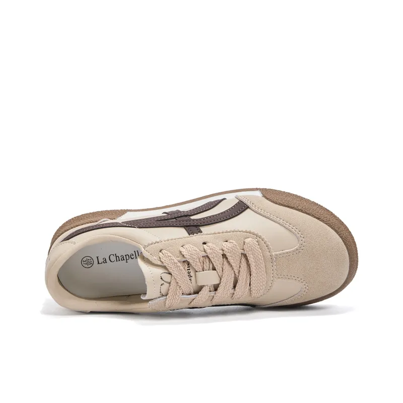 La Chapelle Wear-Resistant Slip-Resistant Low-Top Casual Shoes Women's Beige Brown-6