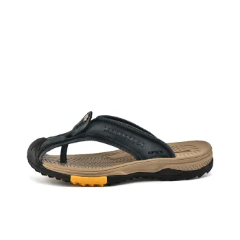 AIPSEN Rubber Sole Flip Flops Men's Gray