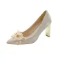 Ecru Chunky Heel