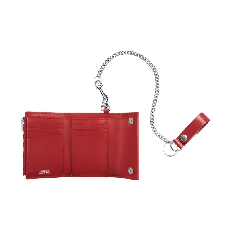 Supreme Cow Leather Wallet Unisex Red-2