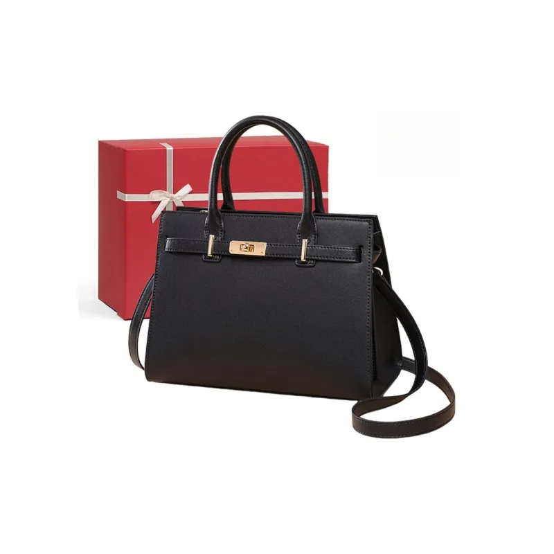 CNNCOO Cow Leather Shoulder Bag, Handbag Women's Maroon/Black-6