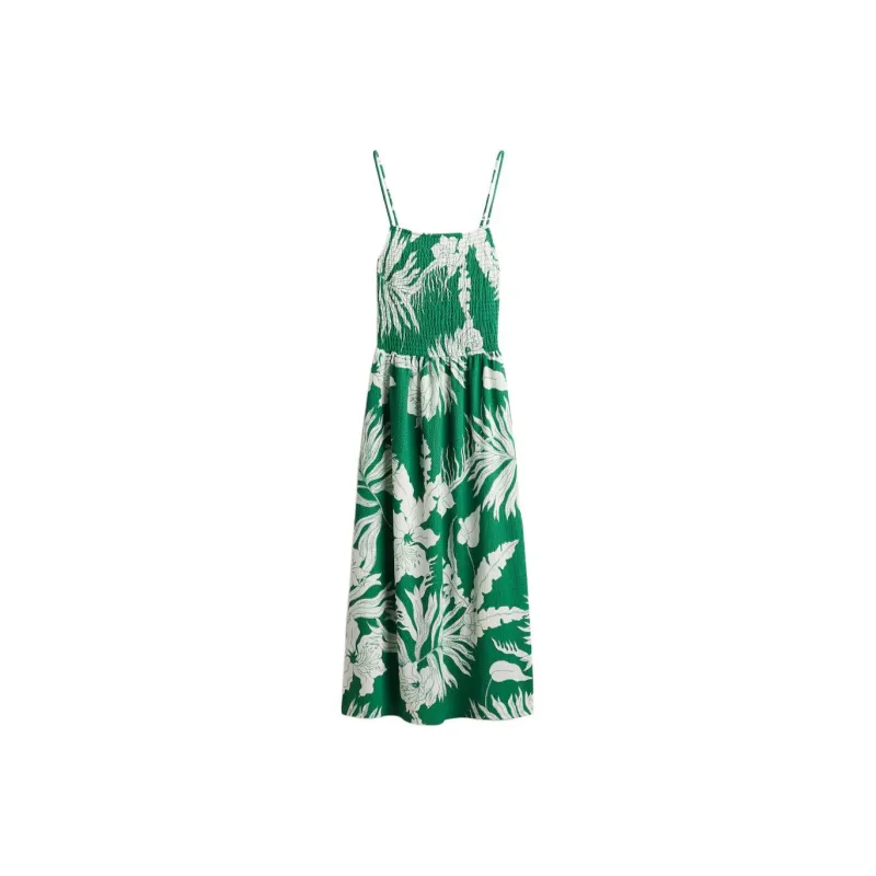 H&M Slip Dresses Women's Green/White Floral-0